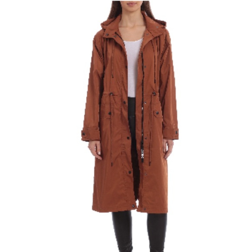 Avec Les Filles oversized hooded rain jacket in Rust